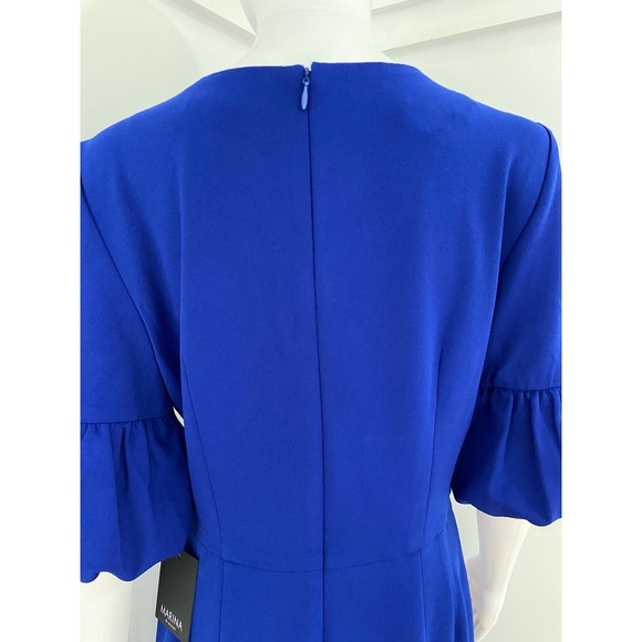 Marina Crepe Bubble Sleeve Blue Dress New in Plastic* Size 10 WD41 - Picture 10 of 14